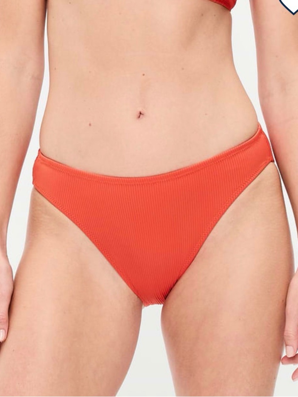 NWT Old Navy Ribbed Orange High-Cut Bikini Bottoms